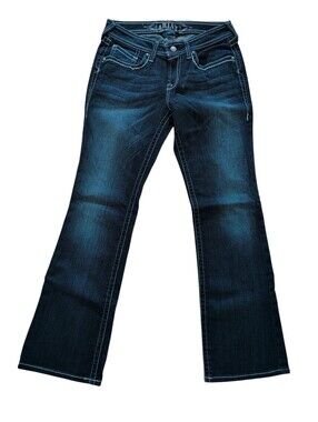 Ariat Turquoise Jeans, Embellished Back Pockets, Blue Denim Pants, Women's 29R